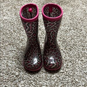 Stride Rite Pink and Black Rain & Snow Boots